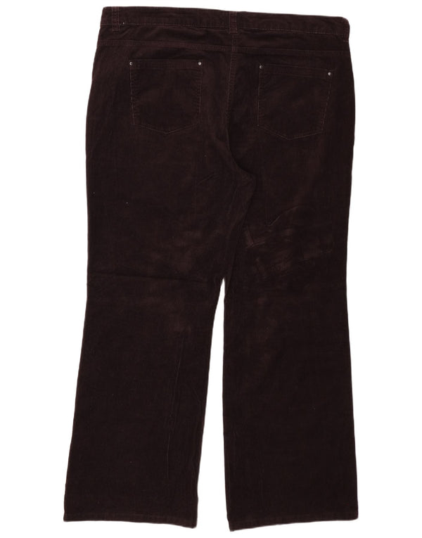 Женские прямые вельветовые брюки Marks & Spencer UK 22 3XL W42 L31 коричневые
