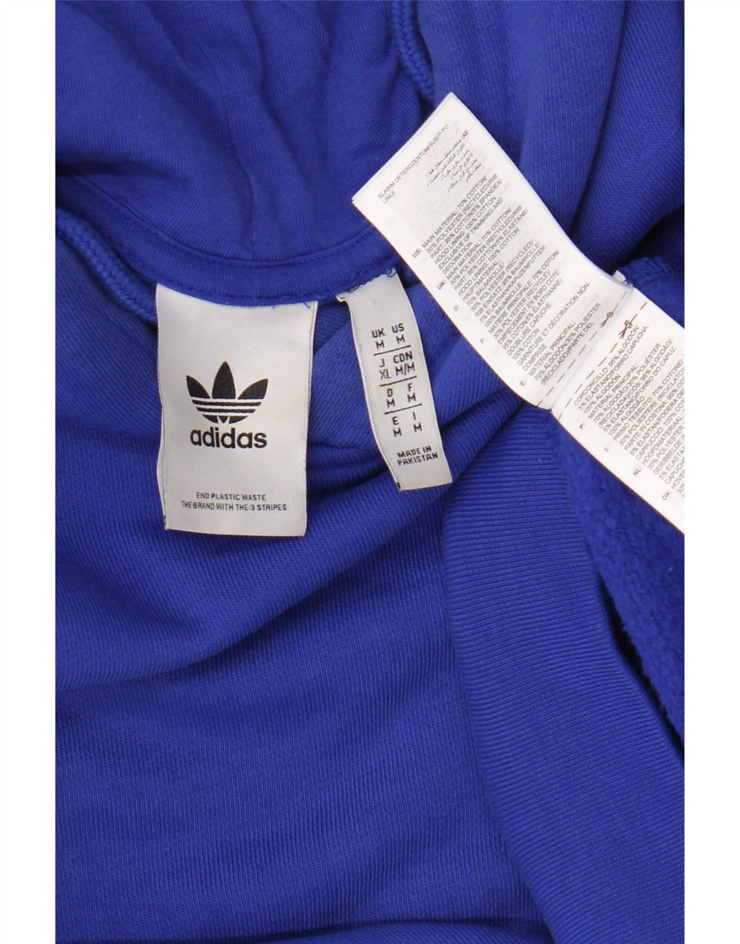 Мужской джемпер с капюшоном Adidas среднего синего цвета, хлопок