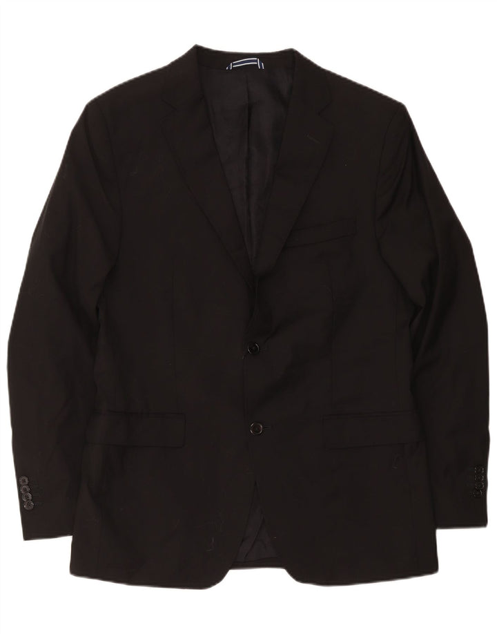 Мужской пиджак Massimo Dutti на 2 пуговицах EU 54 XL, черная шерсть