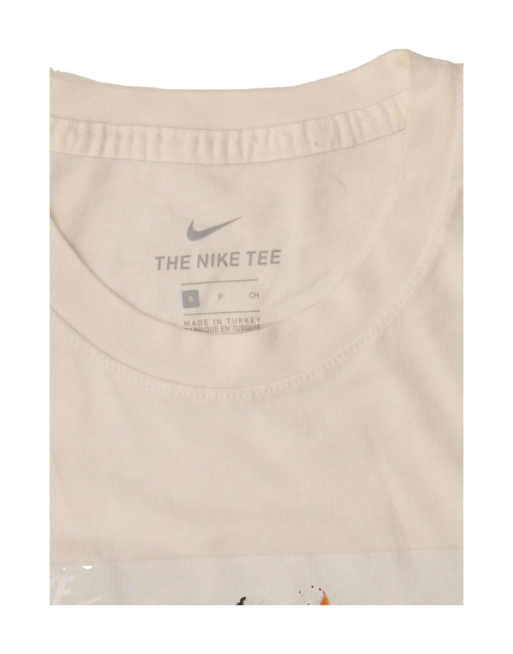 NIKE Mens Graphic T-Shirt Top Small White Cotton Vintage Nike and Second-Hand Nike from Messina Hembry 