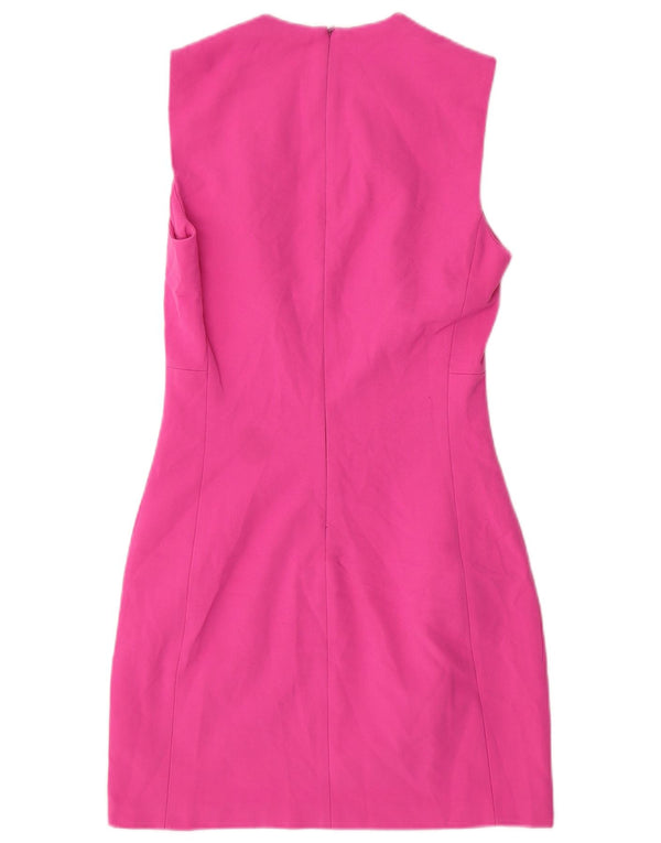 Женское платье-футляр без рукавов Zara UK 6 XS из полиэстера розового цвета