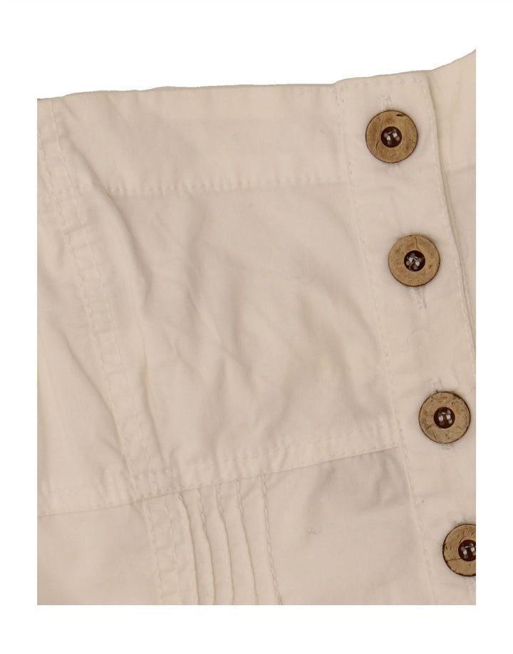 BERSHKA Womens Sleeveless Playsuit UK 10 Small  White Cotton Vintage Bershka and Second-Hand Bershka from Messina Hembry 