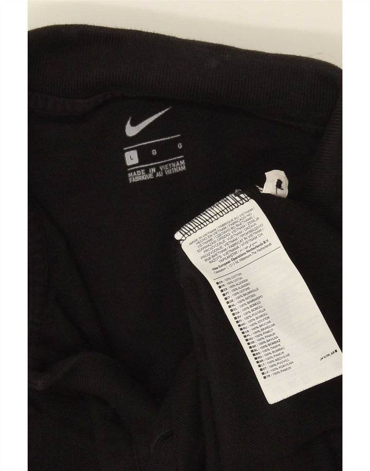 Мужская рубашка-поло Nike, большая черная, хлопковая