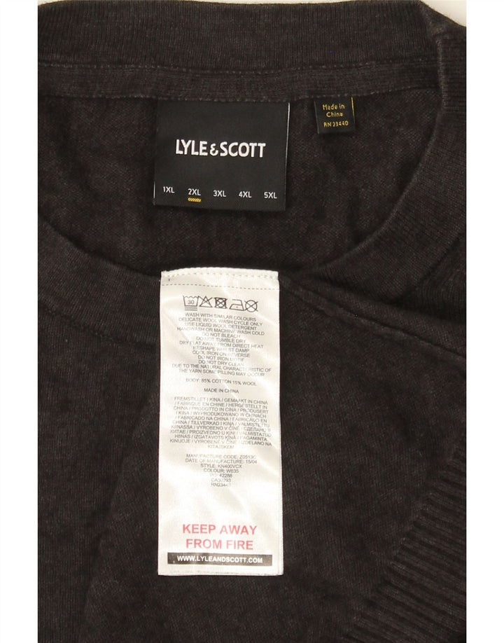 Мужской джемпер с круглым вырезом Lyle & Scott 2XL, серый хлопок