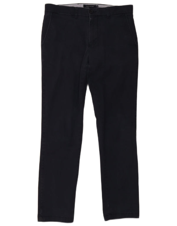Tommy Hilfiger Мужские брюки-чиносы узкого кроя W32 L32 Темно-синие хлопковые