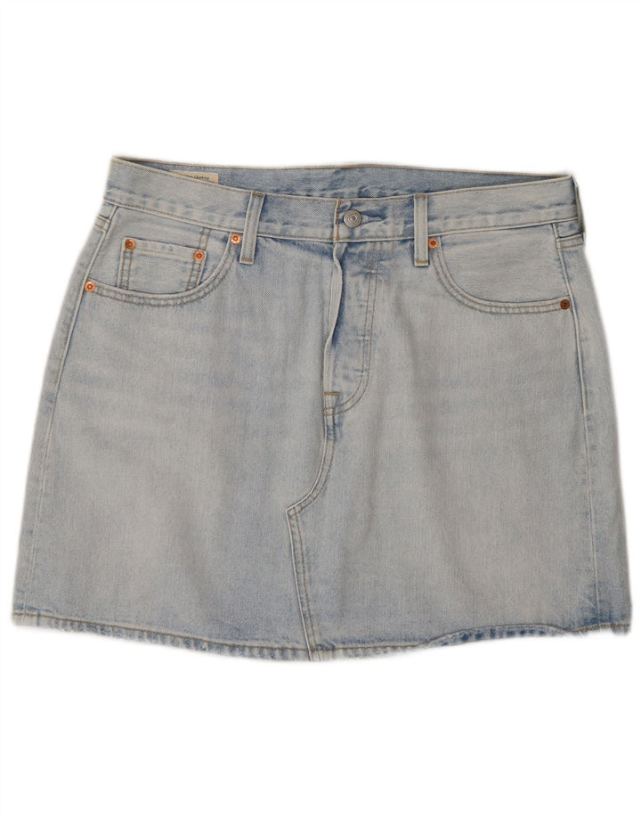 Женская джинсовая мини-юбка Levi's W32, большая синяя, хлопок