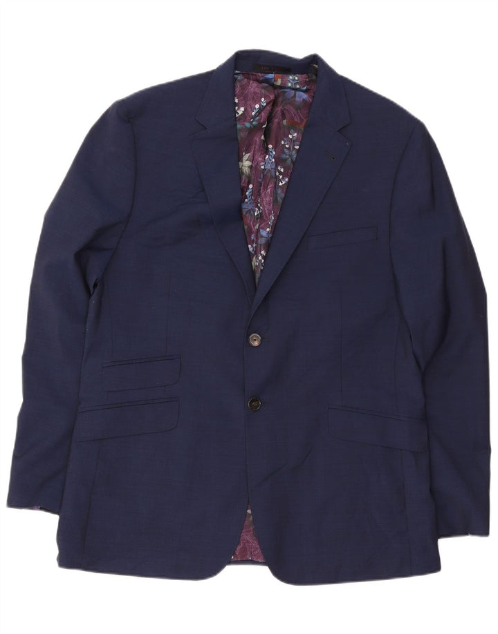 Мужской пиджак на 2 пуговицах Ted Baker UK 44 2XL темно-синий шерстяной