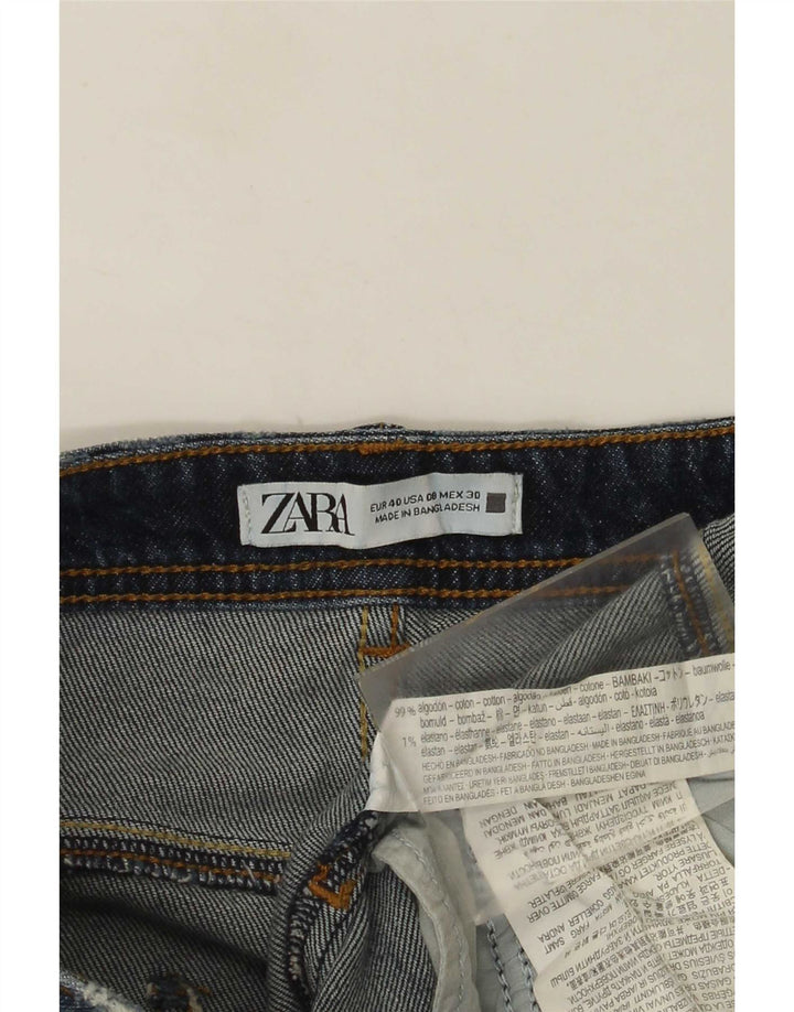 Женские потертые узкие джинсы Zara EU 40 Medium W30 L28, синий хлопок
