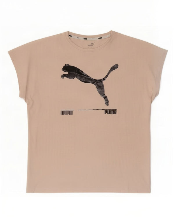 Женская футболка оверсайз с рисунком Puma Top UK 10, маленькая розовая
