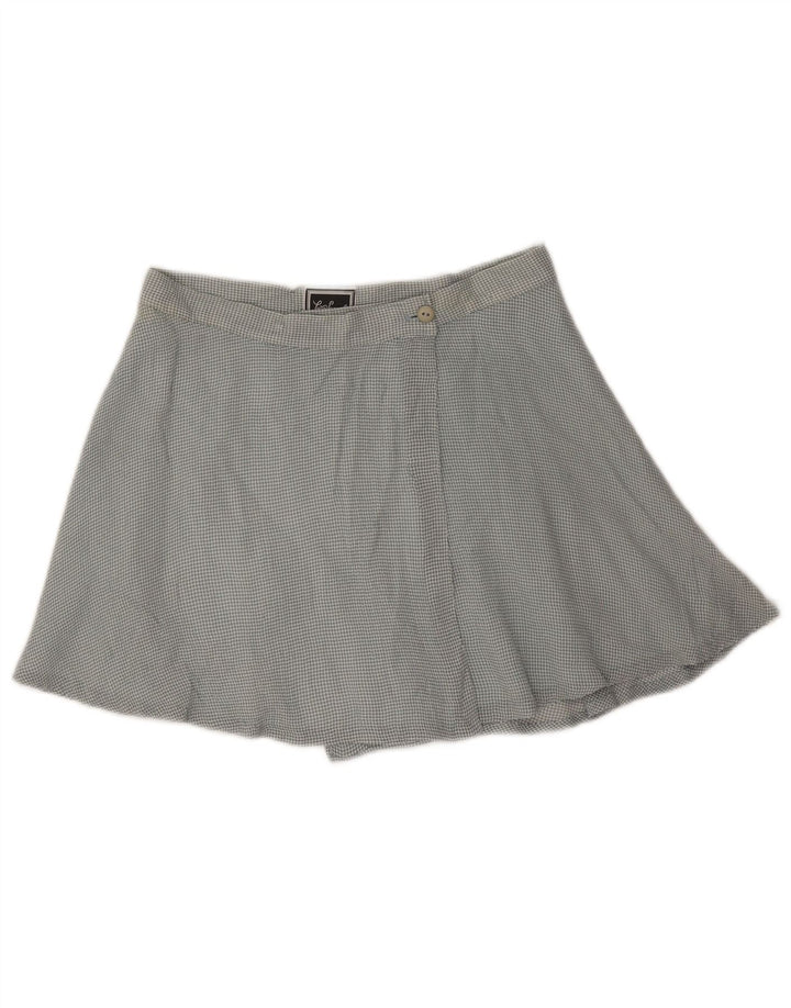 Женская мини-юбка с запахом Luisa Spagnoli Medium W26 Синяя в мелкую клетку