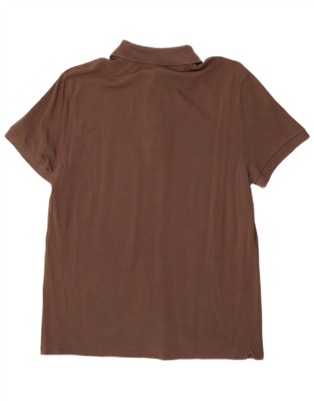 Мужская рубашка-поло приталенного кроя Lacoste, размер 5, большая коричневая хлопковая рубашка