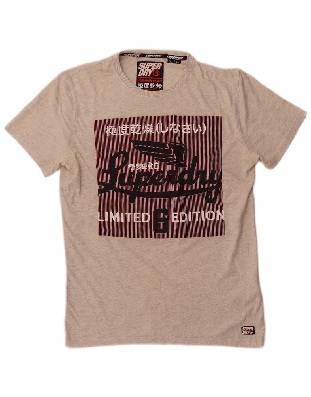 Мужская футболка с рисунком Superdry Limited Edition, большой серый хлопок