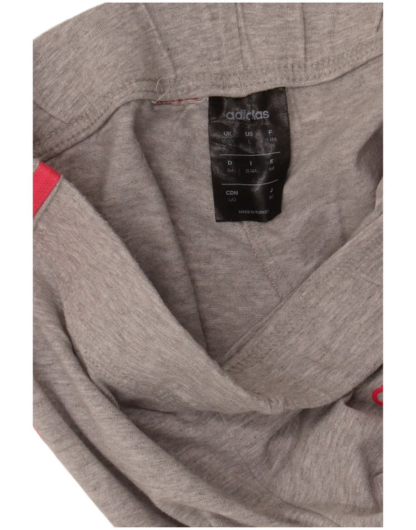 Леггинсы Adidas для девочек 13-14 лет серые в крапинку