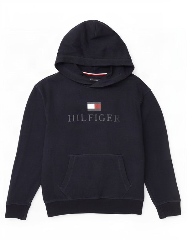 Джемпер с капюшоном Tommy Hilfiger для мальчиков 11–12 лет, темно-синий, хлопок