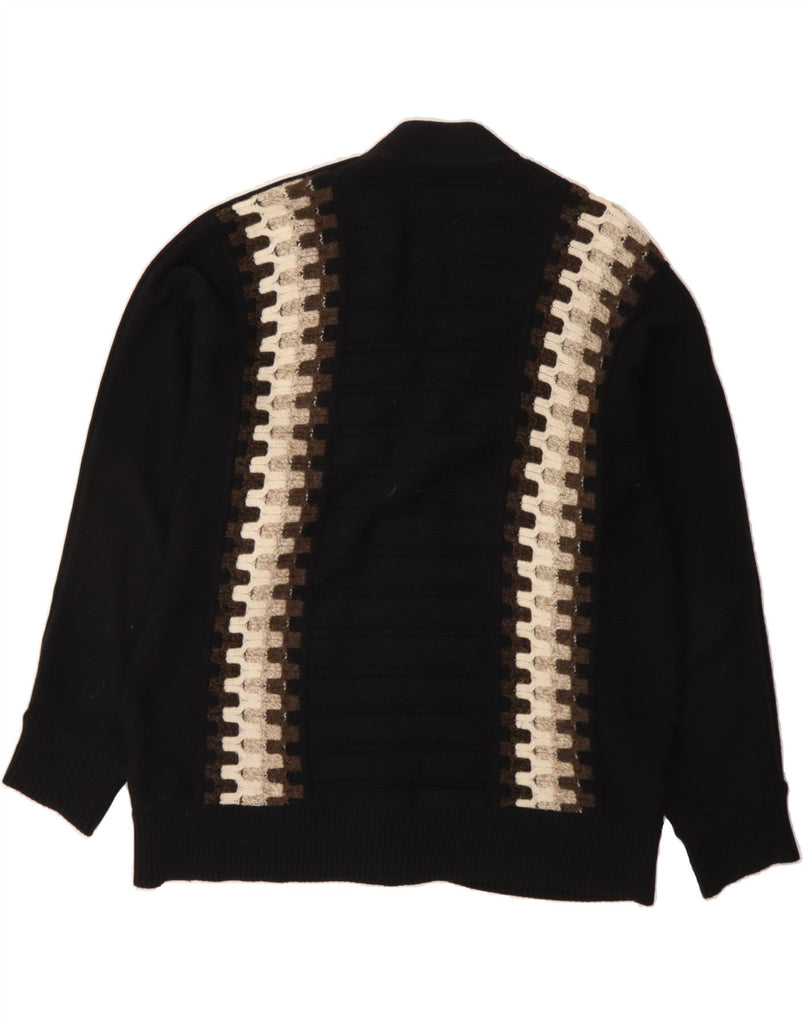 CARLO COLUCCI Mens Cardigan Sweater IT 52 Large Black Colourblock New Wool Vintage Carlo Colucci and Second-Hand Carlo Colucci from Messina Hembry 