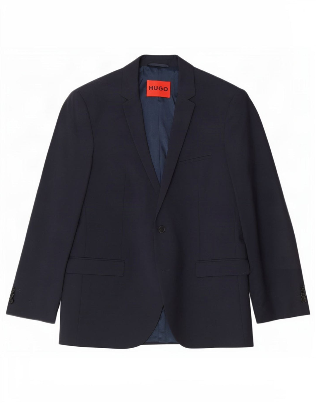 Мужской пиджак Hugo Boss с 2 пуговицами UK 54 2XL Темно-синий из натуральной шерсти
