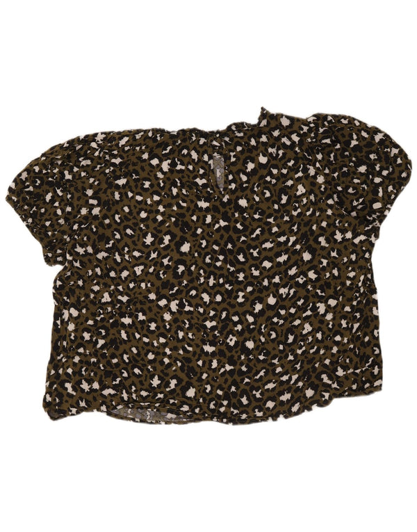 Женская блузка Marks & Spencer Top UK 22 3XL Хаки, вискоза с животным принтом