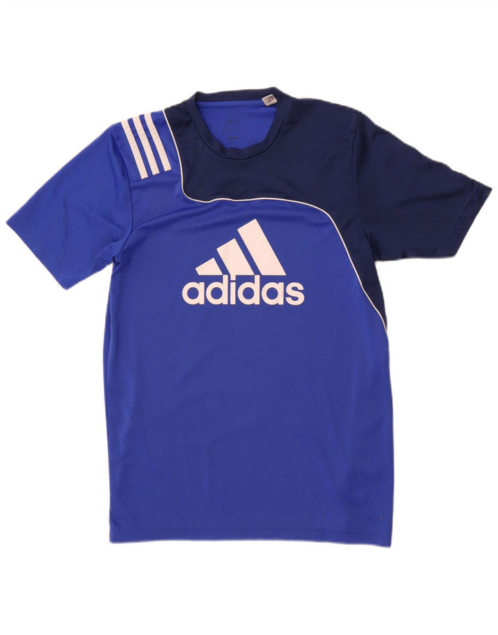 Мужская футболка Adidas с рисунком Top XS, синяя, полиэстер с цветными блоками