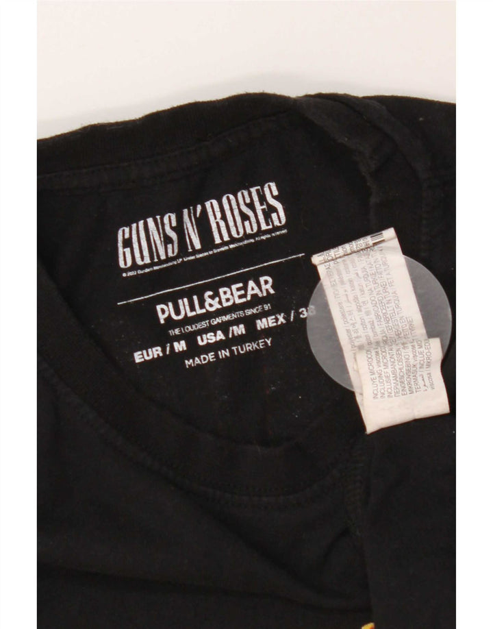 Мужская футболка с рисунком Pull & Bear, верх из полиэстера среднего размера, черный