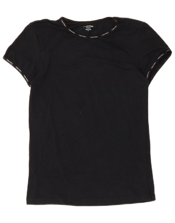 Calvin Klein Womens Short Sleeve Slim Fit T-Shirt Top UK 10 Small Black