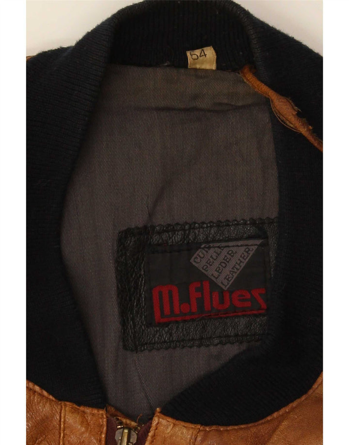 Мужская кожаная куртка M. Flues IT 54 2XL Коричневая