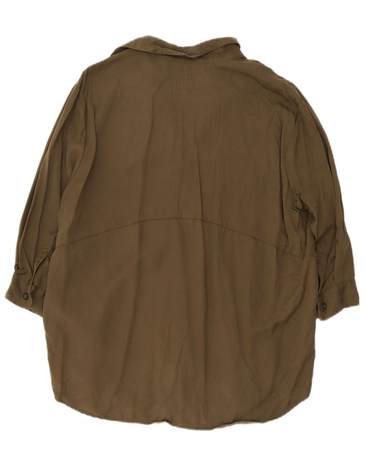 Женская рубашка оверсайз с рукавом 3/4 Jack Wills UK 6 XS Хаки из лиоцелла