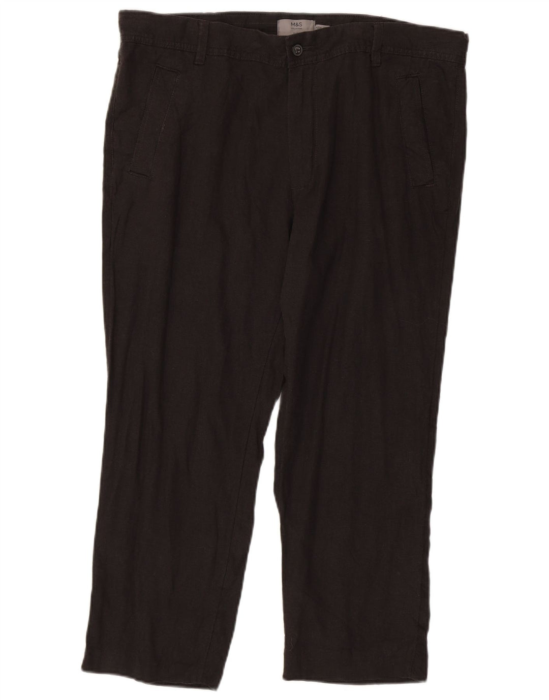 Мужские брюки-чиносы MARKS & SPENCER W36 L25 серые льняные