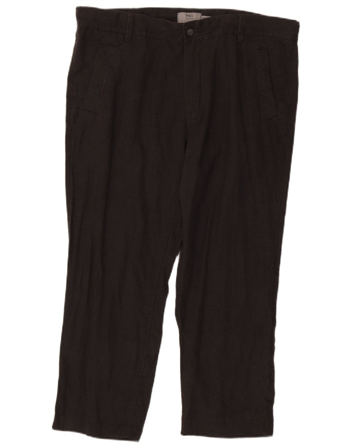 Мужские брюки-чиносы MARKS & SPENCER W36 L25 серые льняные