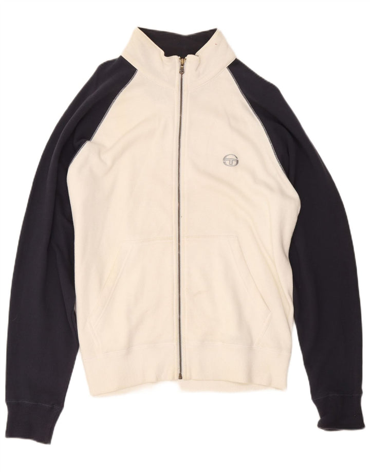 Мужской спортивный костюм Sergio Tacchini, большая белая хлопковая куртка с цветными блоками