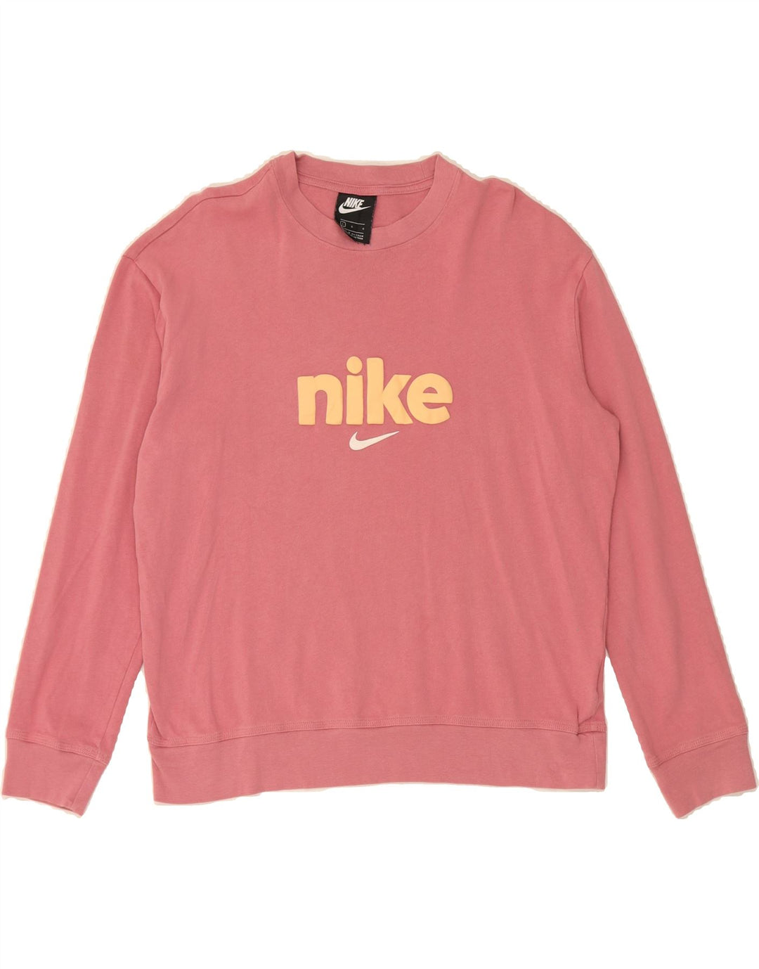 NIKE Womens Graphic Sweatshirt Jumper UK 16 Large Pink Vintage Nike and Second-Hand Nike from Messina Hembry 