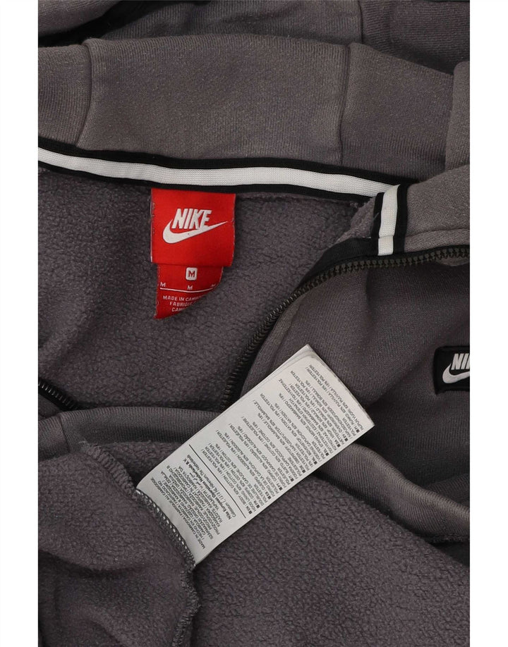 Мужской джемпер с капюшоном на молнии Nike средний серый хлопковый