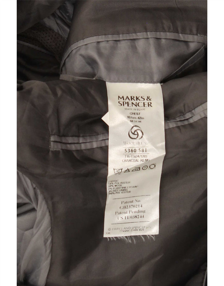 Мужской пиджак с 3 пуговицами Marks & Spencer UK 42, большой серый полиэстер