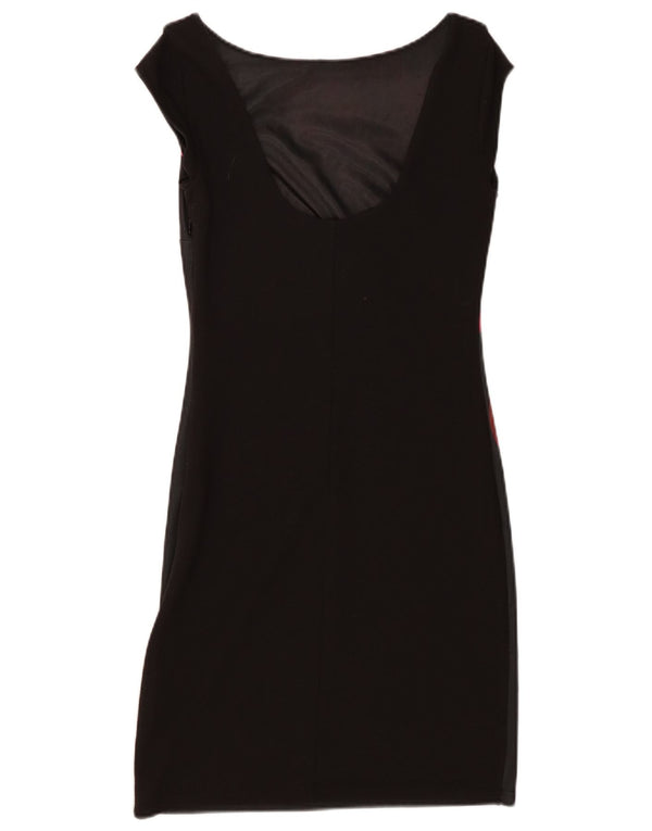 Женское платье-футляр без рукавов Desigual UK 6 XS, черное с цветочным принтом