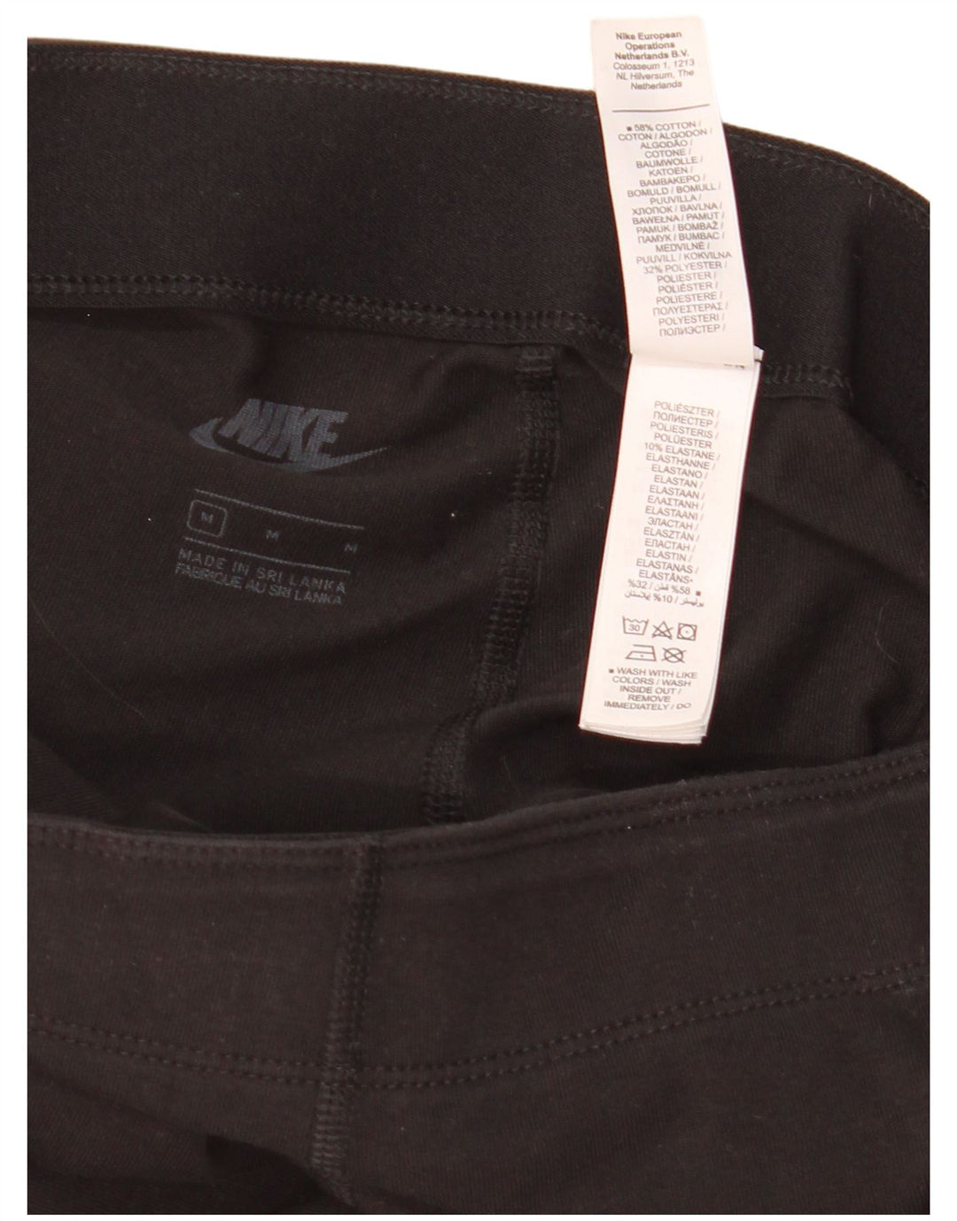 Женские леггинсы с рисунком Nike UK 12, хлопковые, средние, черные