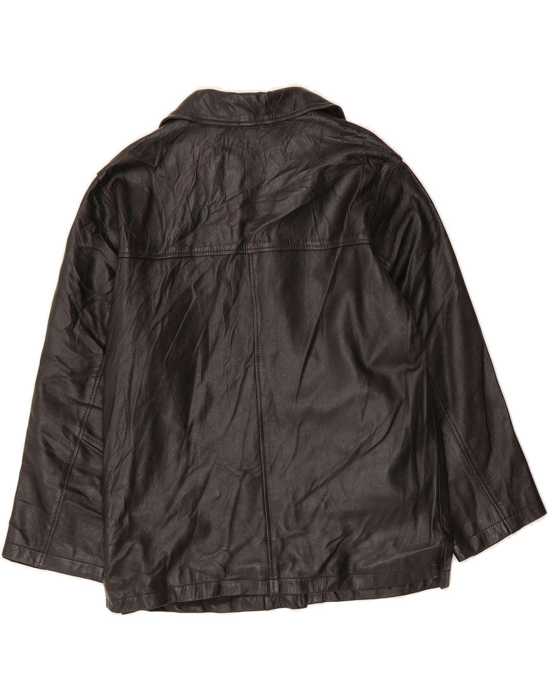 VINTAGE Womens Leather Jacket IT 42 Medium Black Leather Vintage Vintage and Second-Hand Vintage from Messina Hembry 