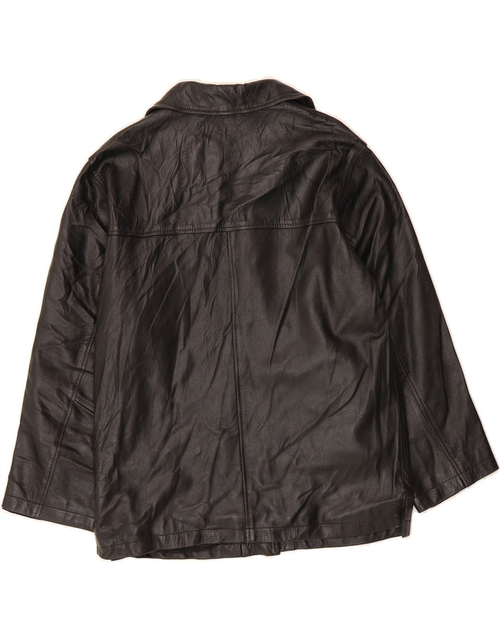 VINTAGE Womens Leather Jacket IT 42 Medium Black Leather Vintage Vintage and Second-Hand Vintage from Messina Hembry 
