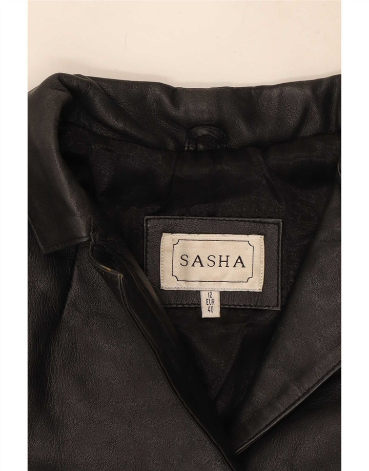 Куртка женская кожаная Sasha UK 12 средняя черная