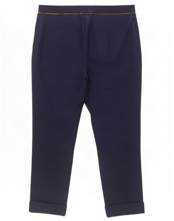 Женские прямые укороченные брюки Zara EU 42, большие W32 L25, темно-синие, хлопок