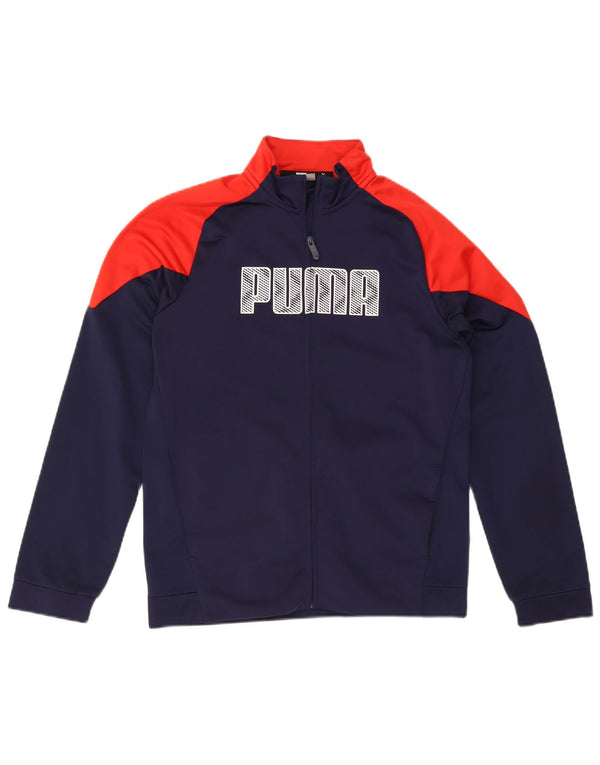 Спортивный костюм Puma для мальчиков с графическим рисунком, верхняя куртка 15–16 лет, темно-синий с цветными блоками