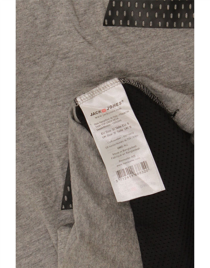 Мужской жилет с рисунком Jack & Jones, маленький серый хлопковый крапчатый топ