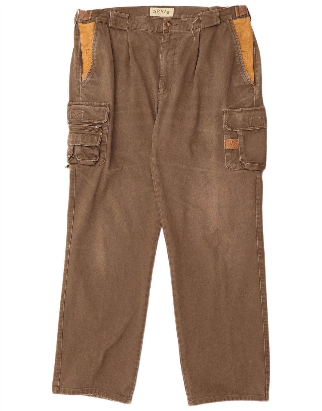 Мужские прямые брюки карго Orvis W38 L32 коричневые, хлопковые