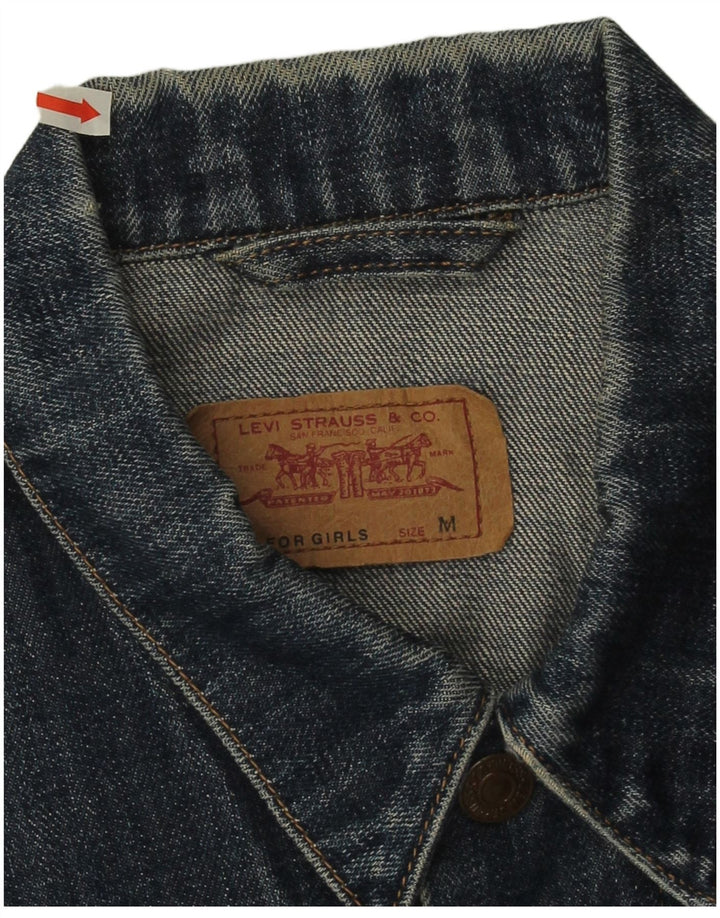Джинсовая куртка Levi's для девочек 11-12 лет, средний темно-синий, хлопок
