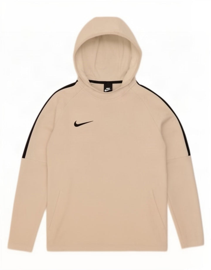 Мужской джемпер с капюшоном Nike Dri Fit, маленький белый, полиэстер с цветными блоками