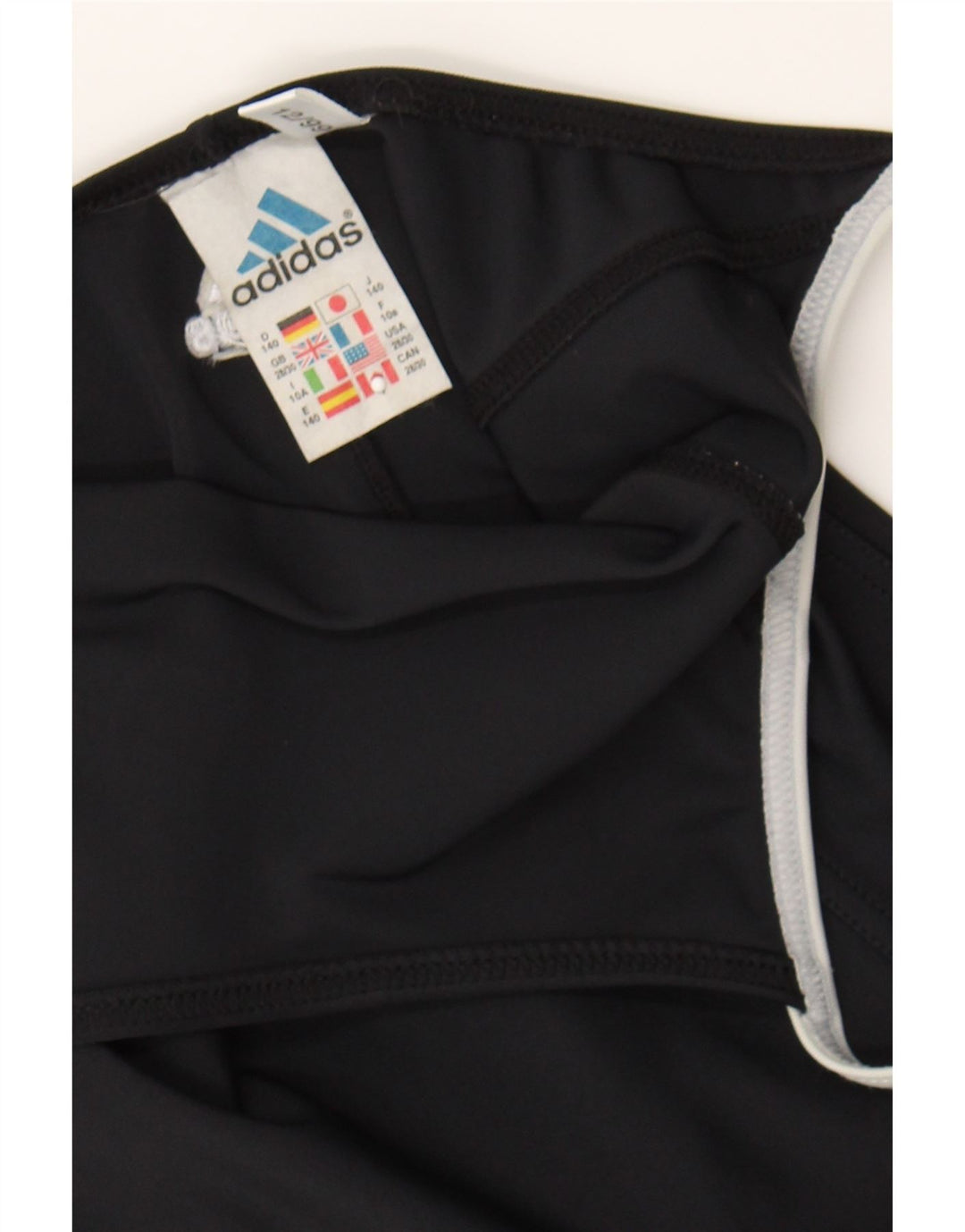 ADIDAS Girls Swimwear 9-10 Years  Black Polyamide Vintage Adidas and Second-Hand Adidas from Messina Hembry 