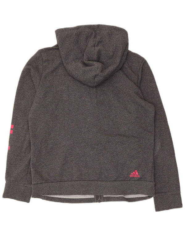 Женский свитер с капюшоном и молнией Adidas Regular Fit, Великобритания, 16, большой серый