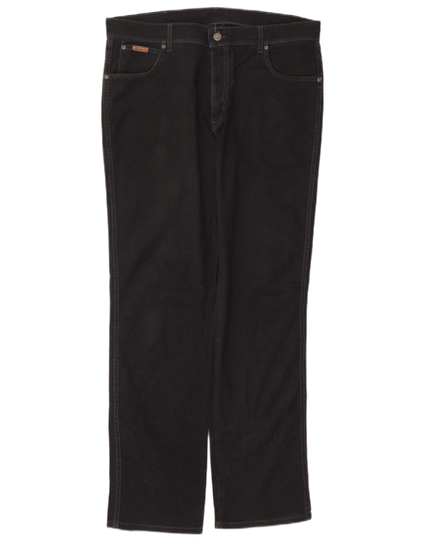 WRANGLER Мужские повседневные брюки стрейч в стиле Техас W38 L34 Черные с узором «елочка»