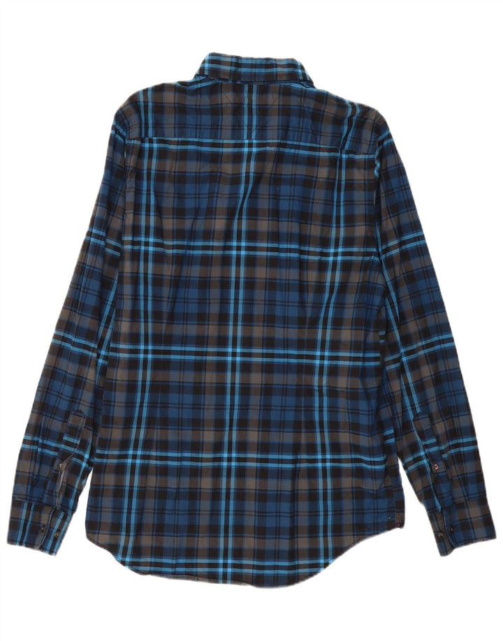 TOMMY HILFIGER Мужская рубашка приталенного кроя, большой размер, темно-синяя клетка, хлопок