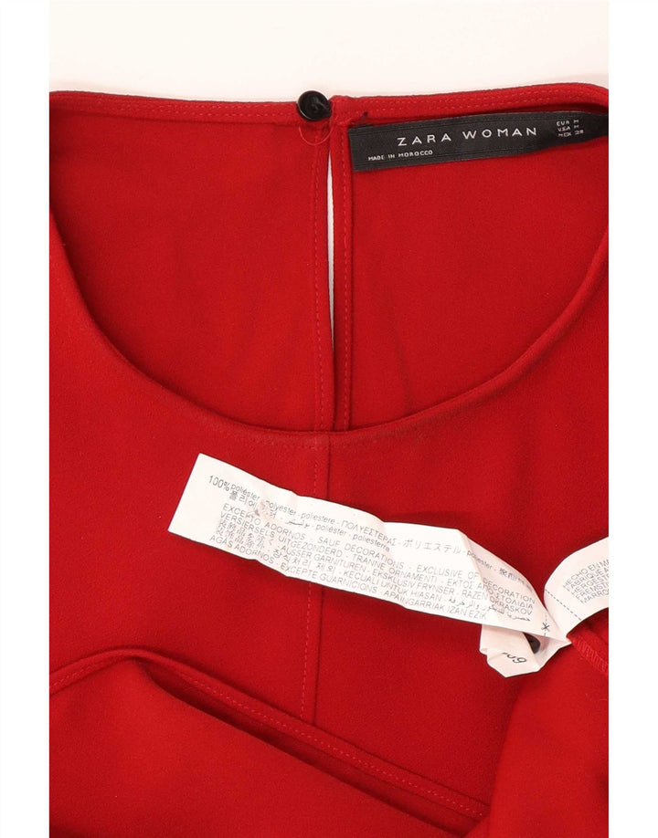Женское платье макси Zara UK 14, средний красный полиэстер