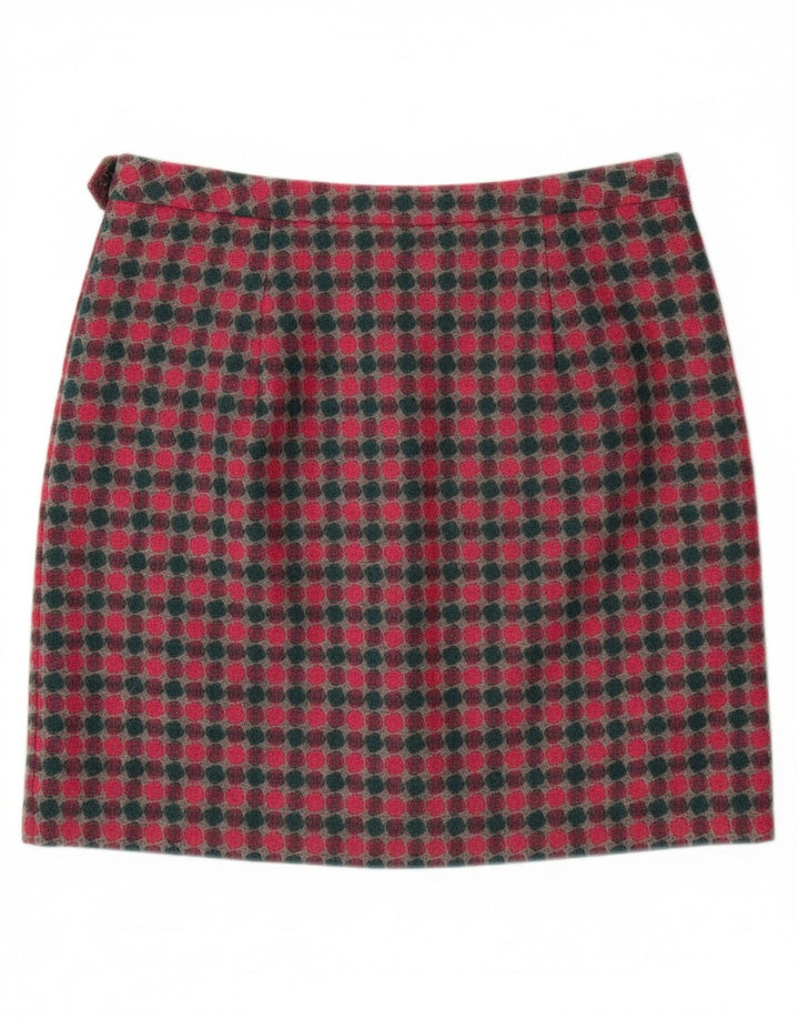 LAURA ASHLEY Женская мини-юбка UK 16, большая W36, разноцветная пятнистая шерсть