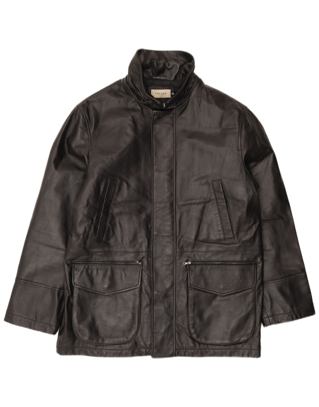 Мужская кожаная куртка VINTAGE IT 48 Medium Black Leather